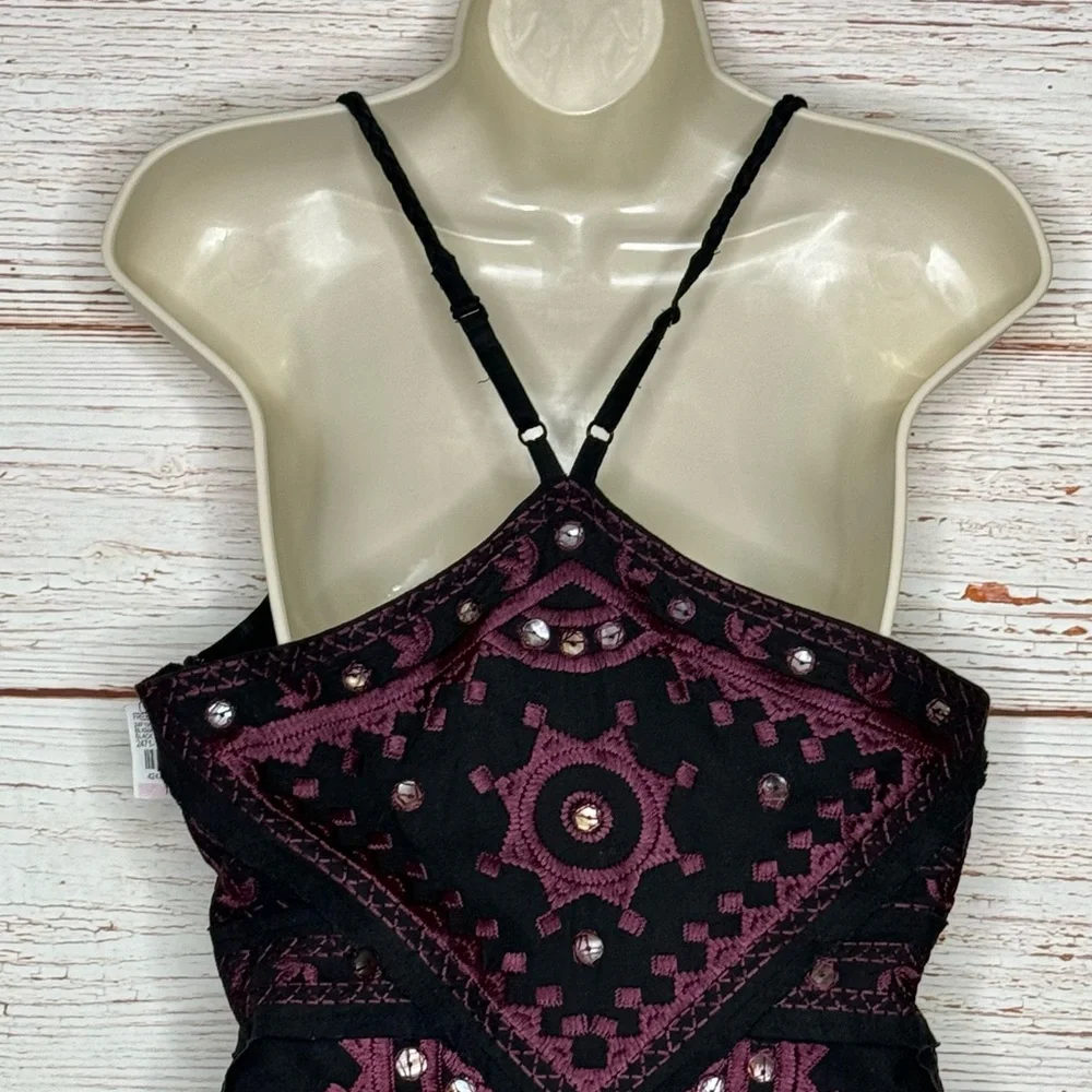 NWT Free People Black Magic Embroidered Sheath Dress Sz 10